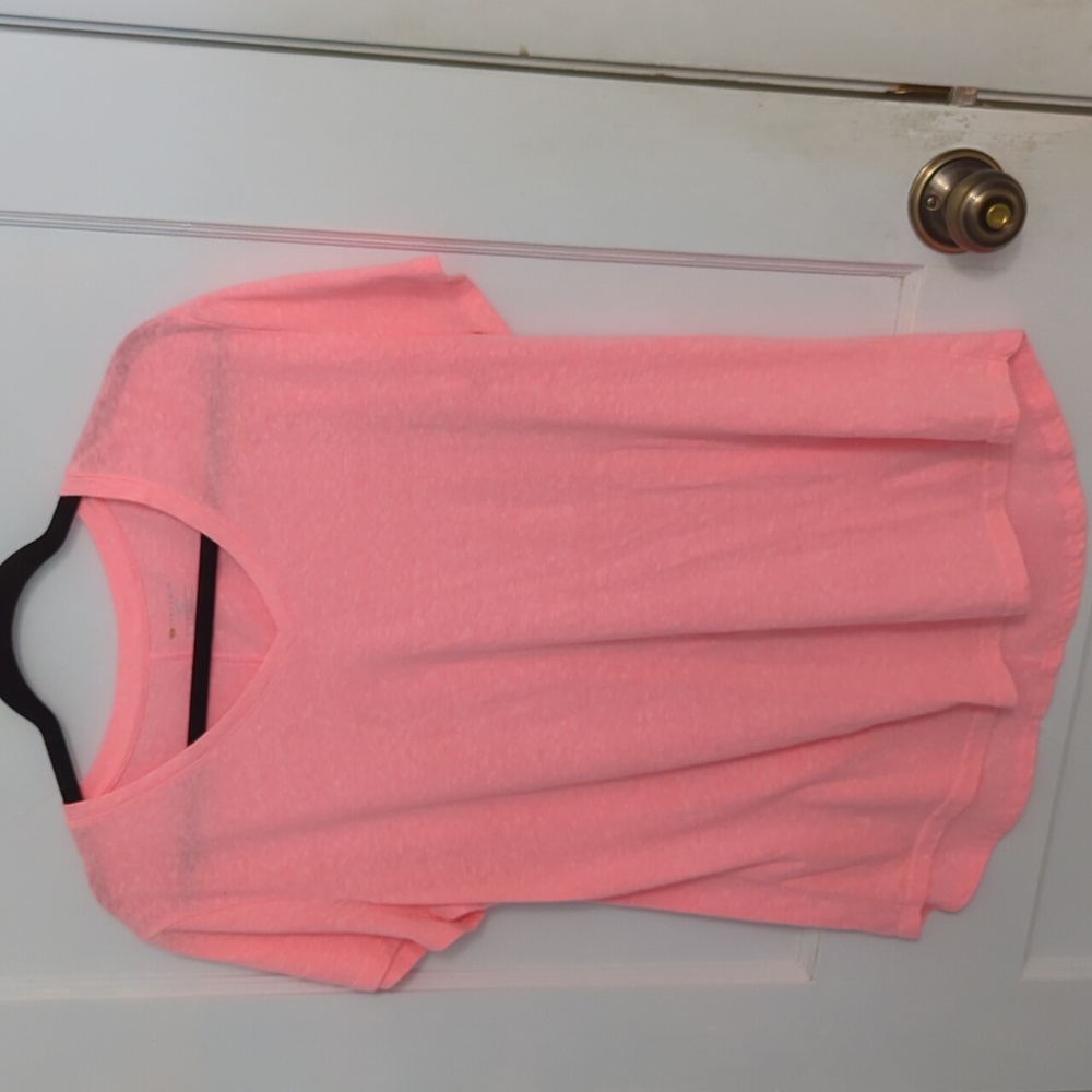Tek Gear Drytek Size L Light Pink Polyester and Rayon T Shirt